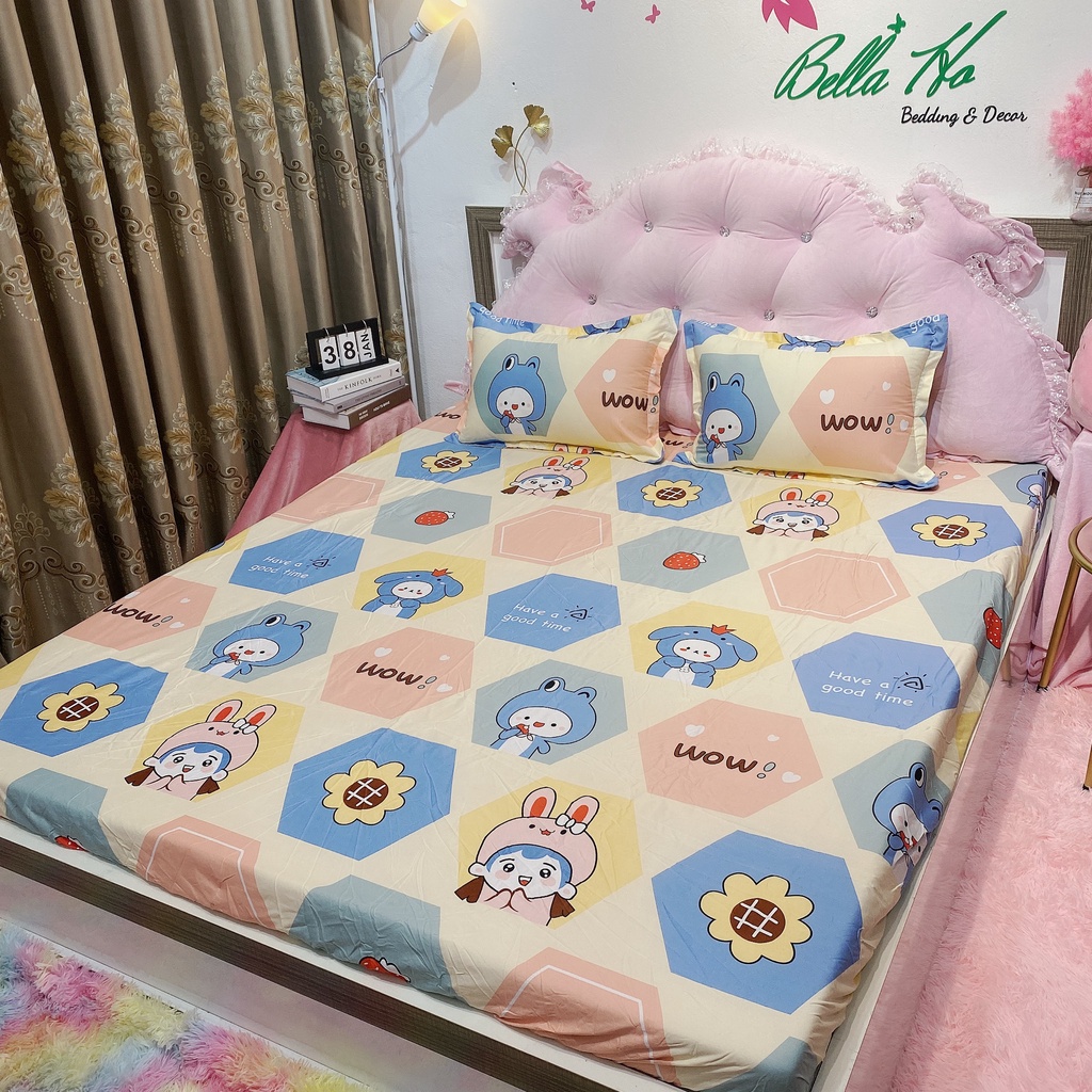 Bộ ga gối 3 món , set 1 ga 2 vỏ gối siêu mát mịn đủ kích thước