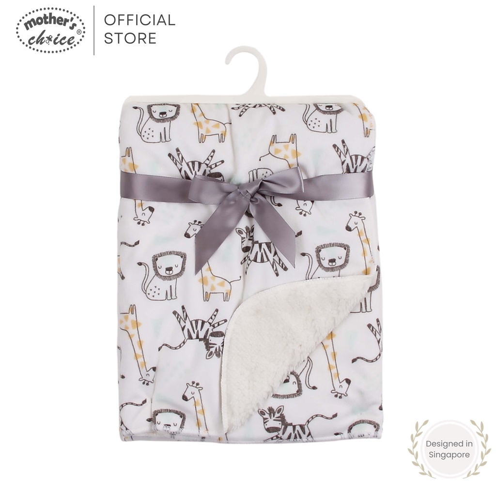 Chăn lông cừu cho bé trai bé gái cỡ 75x100cm Mother's Choice - kèm móc nhựa IT4037