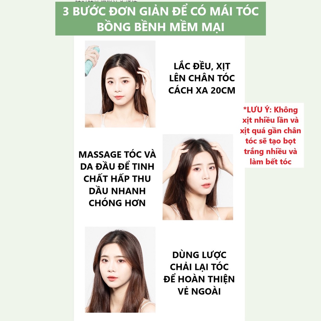Xịt Gội Đầu Khô PUREYES Nội Địa Trung HOT Douyin 3 Tầng Hương Sạch Tóc Không Bết Dính 150ml