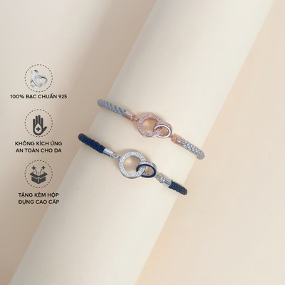 Lắc Tay Đôi Bạc 925 Blue Peach The Only Love LTD018
