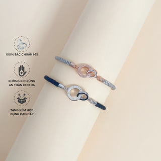 Lắc Tay Đôi Bạc Blue Peach The Only Love LTD018