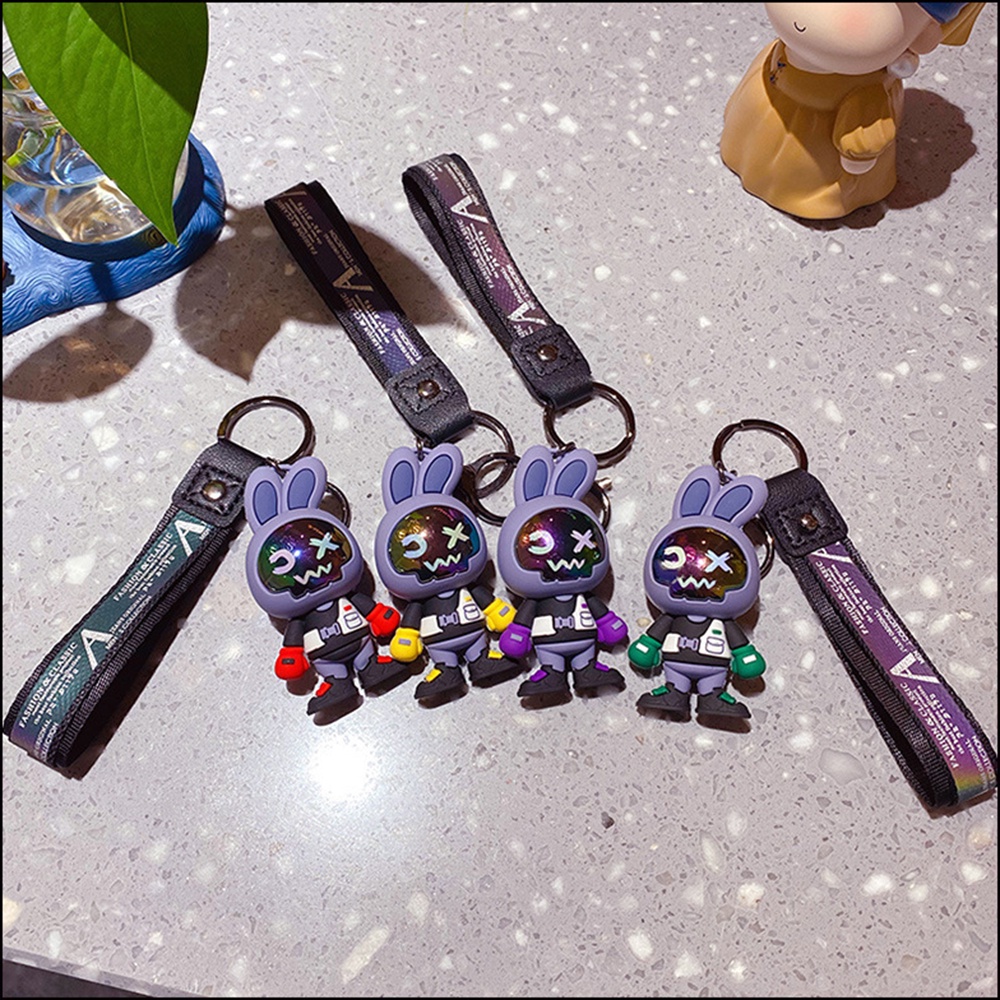 Móc Khóa Hình Thỏ Đeo Khẩu Trang Dễ Thương