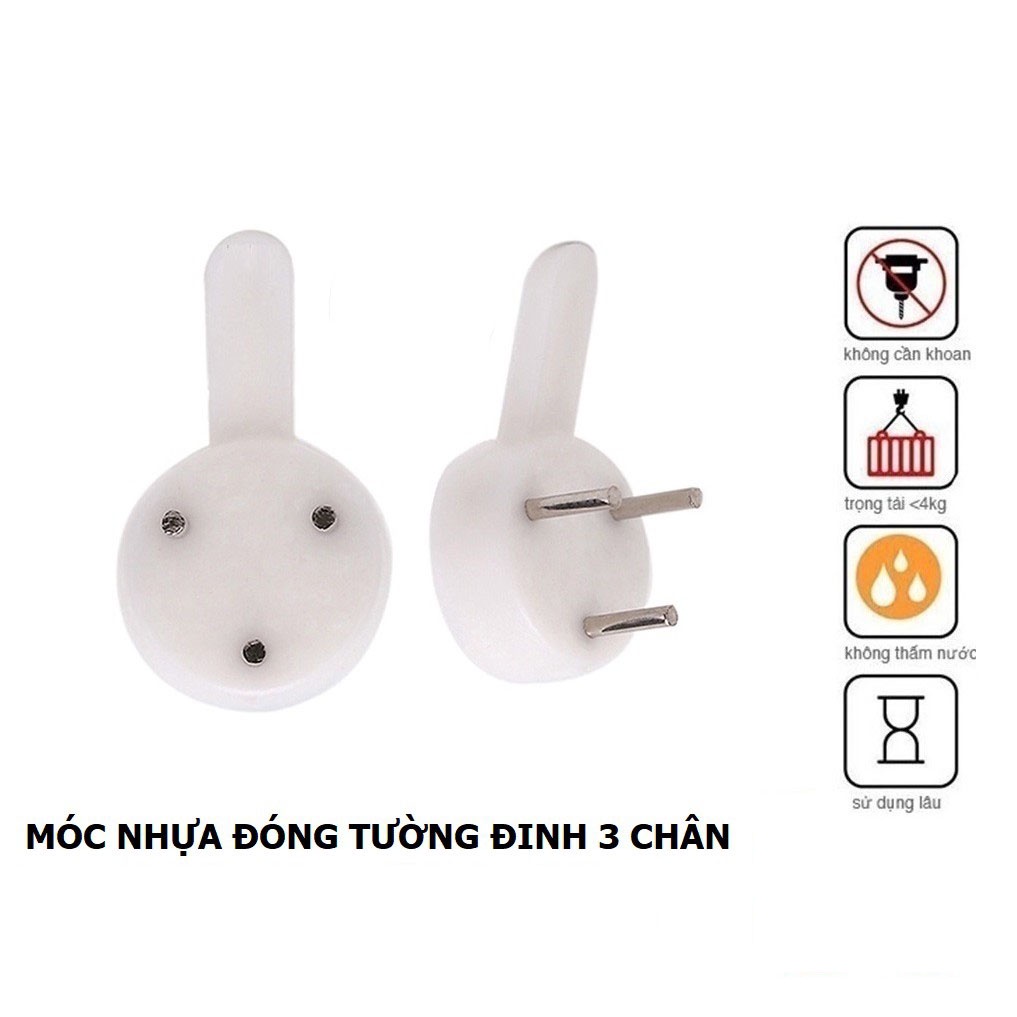 Combo đinh 3 chân treo tường đóng tranh ảnh, treo đồ đa năng thông minh không cần khoan đục