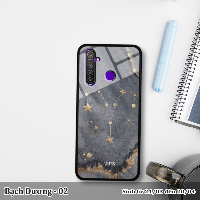 Ốp lưng kính 3D Realme 5 Pro/ Realme Q -cung hoàng đạo