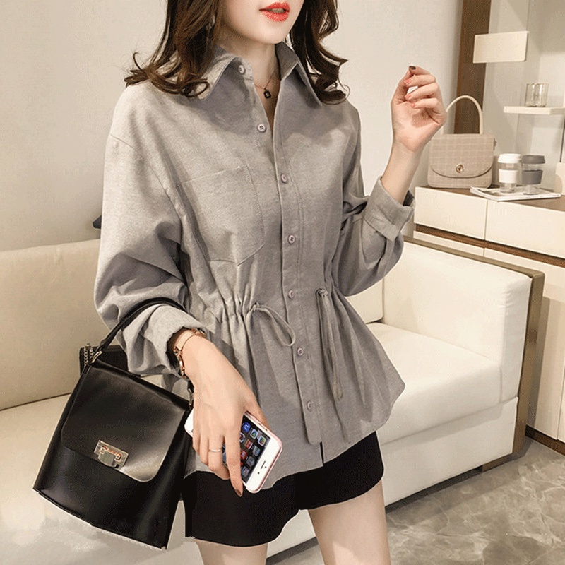 Áo sơ mi tay dài dáng rộng thiết kế mới 2021 thời trang thanh lịch