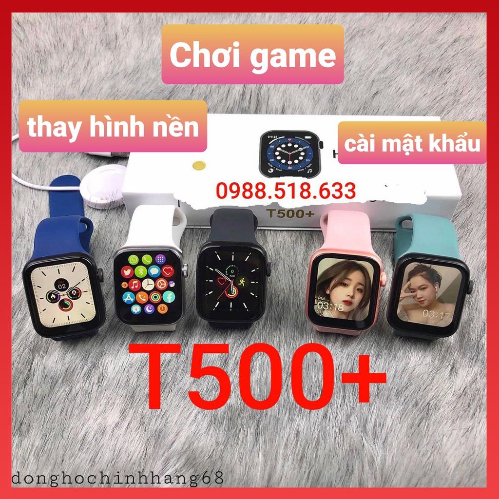 Đồng Hồ Thông Minh T500+ seri 6 Hiwatch 6 Thay ảnh tùy ý Nghe gọi kết nối bluetooth 5.0 44mm