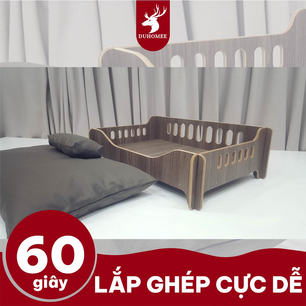 Giường chó mèo MAMAYA lắp ghép kèm đệm dành cho thú cưng thiết kế sang chảnh êm ái CATCA