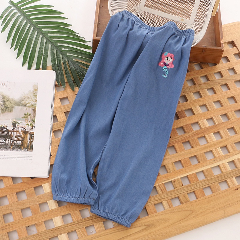 Quần Legging Denim Kiểu Công Chúa Cho Bé Gái 2-8 Tuổi