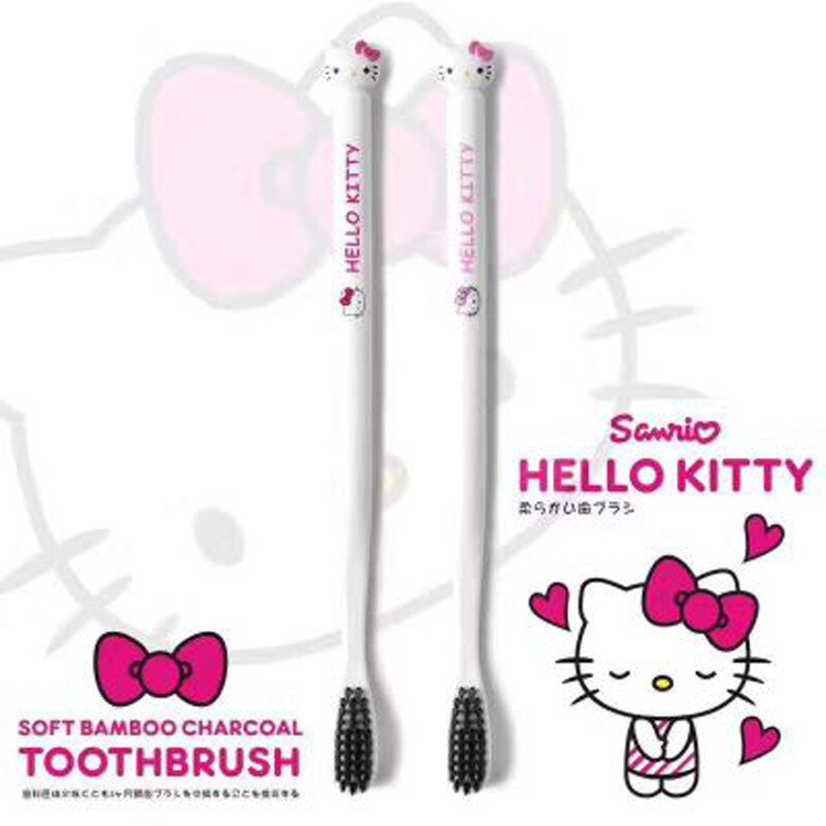 Bàn Chải Đánh Răng Mèo Hello Kitty Than Tre Sợi Mềm 0,01 mm