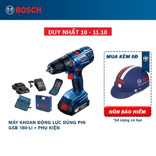 Máy khoan vặn vít động lực dùng pin cầm tay Bosch GSB 180-LI + phụ kiện MỚI