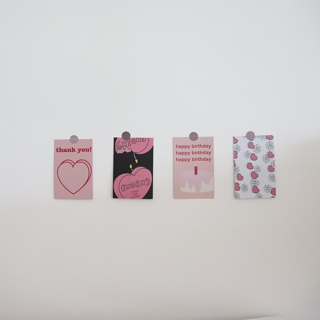 Set Of 4 Birthday Cards For Decoration