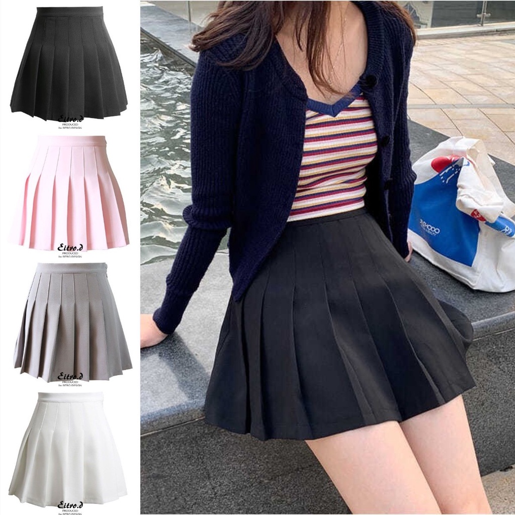 Chân Váy Chữ A Lưng Cao Xếp Ly Xinh Xắn Thời Trang Cho Nữ