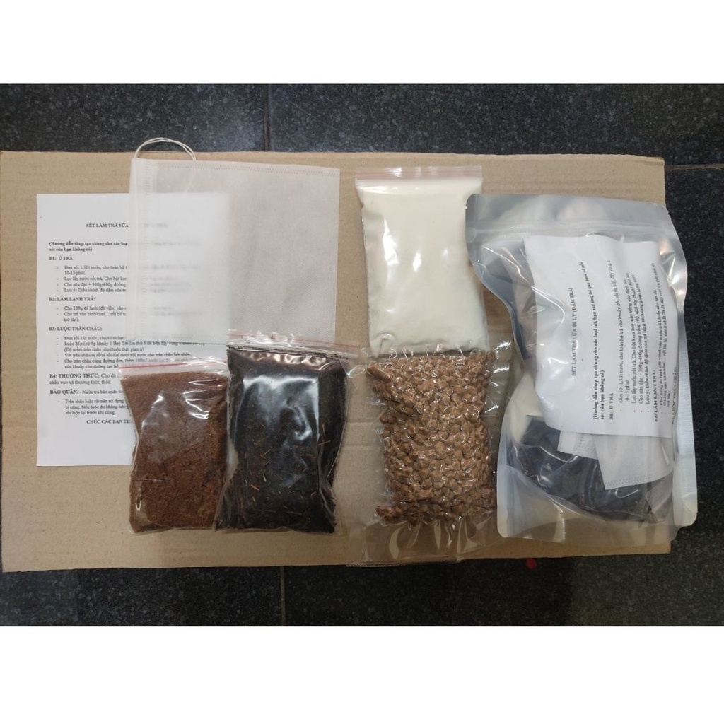 Set nguyên liệu làm trà sữa Thái xanh, Thái đỏ, hồng trà,truyền thống,phúc long-nguyên liệu làm trà sữa(không tính đá)
