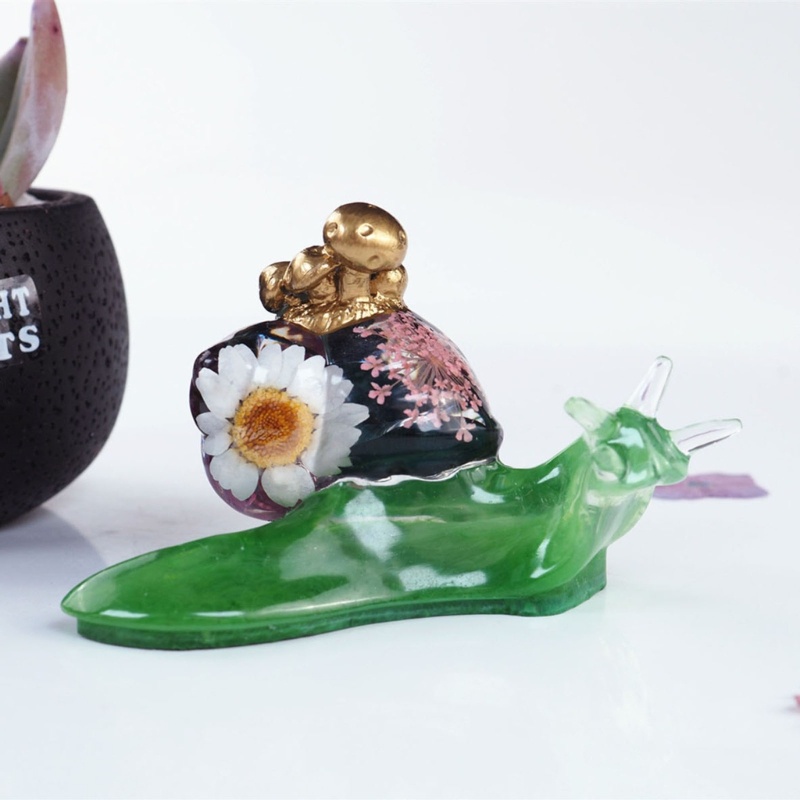 Sa Khuôn Silicon Làm Móc Khóa Hình Ốc Sên / Nấm / Lâu Đài Có Lỗ Tre