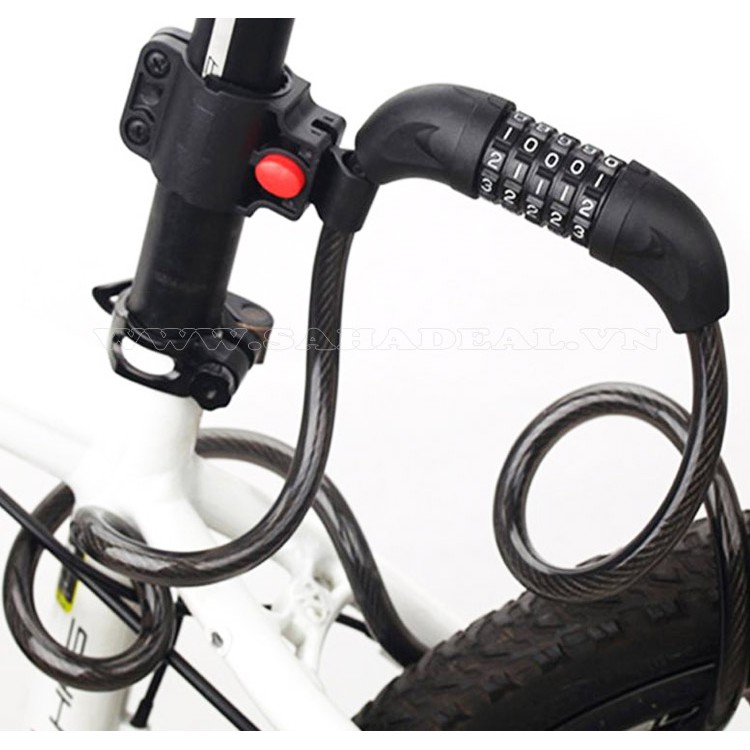 Khóa dây 5 số đổi mã cao cấp cho xe đạp