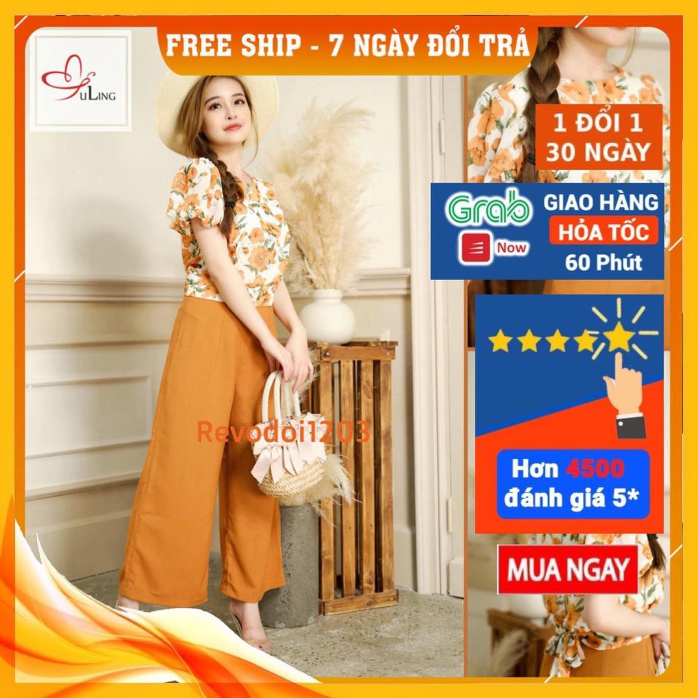 Bộ Đồ Nữ Họa Tiết, Váy Hoa ☘️FREESHIP☘️ Autumn Họa Tiết Hoa Cực Xinh Tôn Dáng,vải voan và quần lụa Hàn, Mã TCS06 😍 '