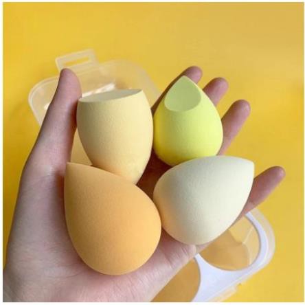 Hộp Set 4 mút trang điểm tán kem nền BB có hộp đựng tiện dụng sang trọng