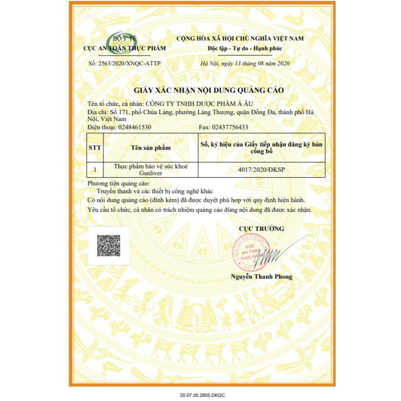 GANLIVER - Hỗ trợ Giải độc gan, Bảo vệ gan, Mát Gan, Tăng cường Chức Năng Gan (Hộp 20 viên) [Chính Hãng]