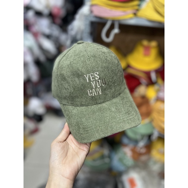 Nón kết vải nhung YES YOU CAN nam nữ