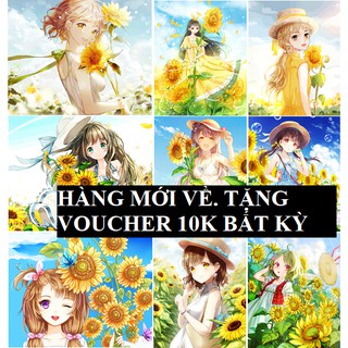 [300 mẫu có sẵn] Tranh sơn dầu số hoá tự tô màu theo số có khung 40*50cm