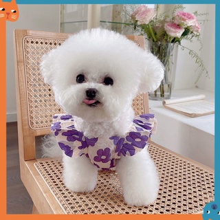 Quần áo thú cưng cho chó Mùa hè Phong cách mới Váy ren hoa nhỏ Teddy Bichon Cat Vest
