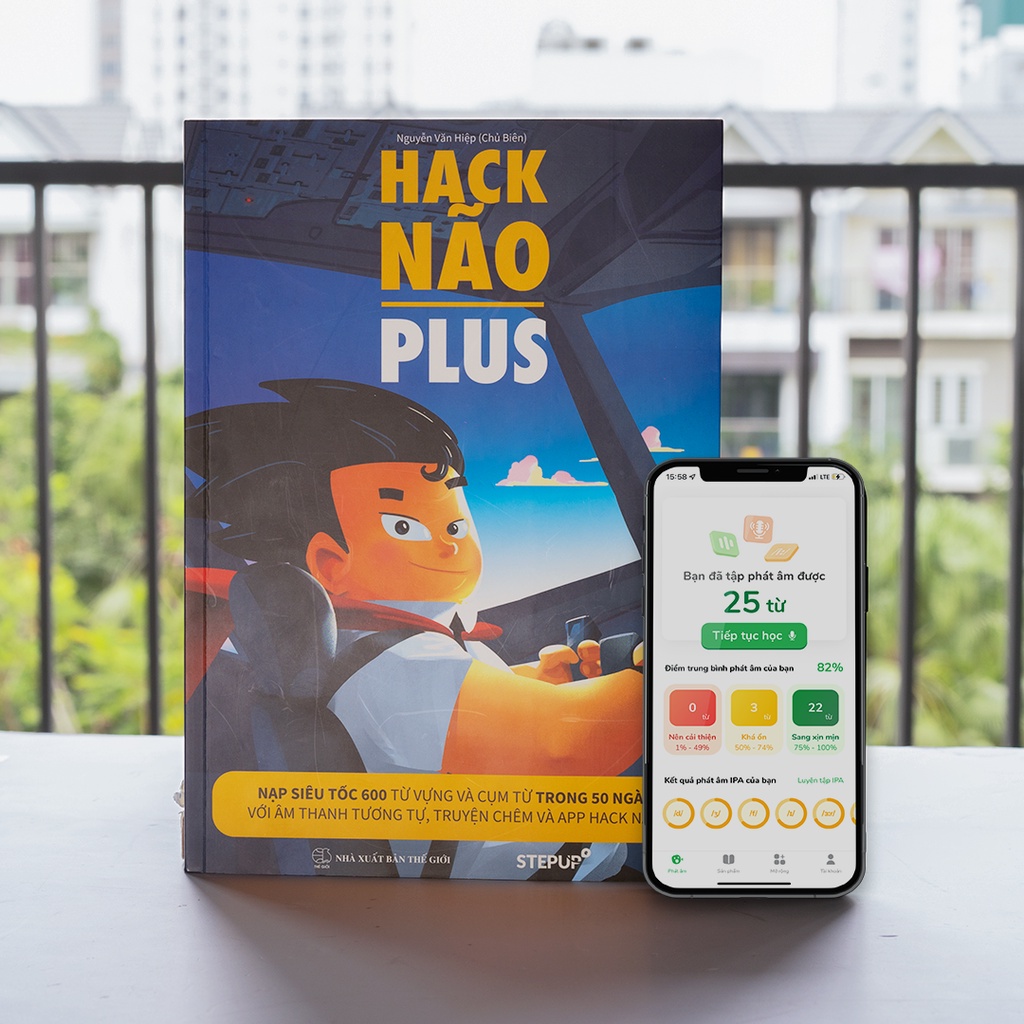 Sách - Hack Não Plus  - Tặng App Hack Não Pro học phát âm miễn phí