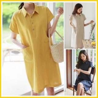 Đầm linen [dáng suông+ cổ Đức + đầm thiết kế]