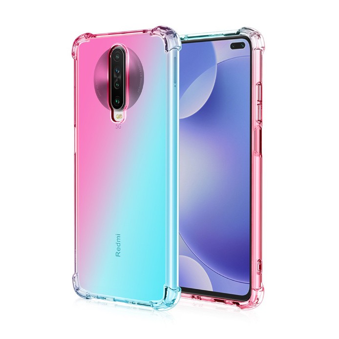 Ốp điện thoại màu gradient chống rơi 4 góc cho Xiaomi Redmi K30 Xiaomi Note10 / Note8 / Note8T