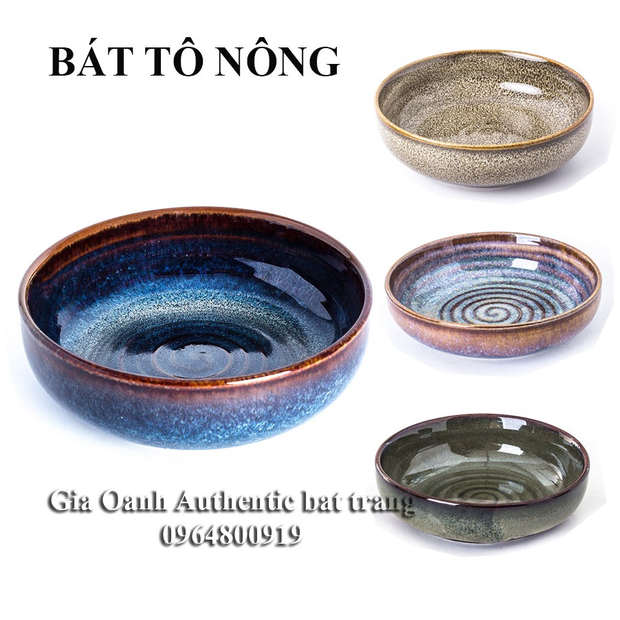 &quot;TỔNG HỢP&quot; BÁT TÔ NÔNG (D17, D13cm) Men hỏa biến CAO CẤP - Xưởng gốm sứ Gia Oanh Authentic bat trang