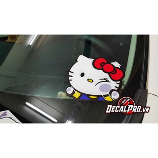 Sticker Hello Kitty Đập mặt vào kính (Hit The Class) - DecalPro