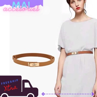 Thắt lưng dây nịt nữ bản nhỏ khóa cài đơn giản phong cách thời trang chất da lì