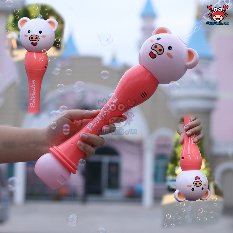 Máy bắn bong bóng xà phòng tự động có đèn nhạc, Súng phun bong bóng cầm tay hình thỏ vịt gấu khỉ - Đồ chơi trẻ em CuaCua