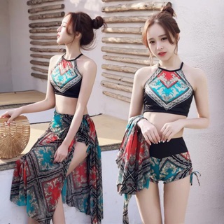 Sét đồ đi biển thổ cẩm Kèm khăn quấn