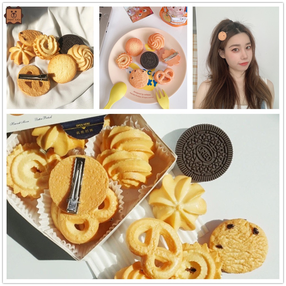 (Hàng Mới Về) 1 Kẹp Tóc Hình Bánh Oreo Độc Đáo