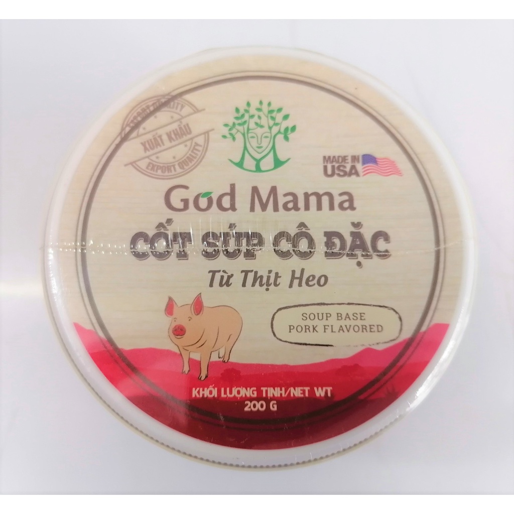 [Hộp 200g – HEO] CỐT SÚP CÔ ĐẶC TỪ THỊT HEO [USA] GOD MAMA Soup Base Pork Flavored