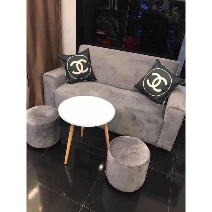 Bàn Trà Tròn Sofa, Bàn Cafe Eames 3 Chân Gỗ Mặt Bàn 60cm