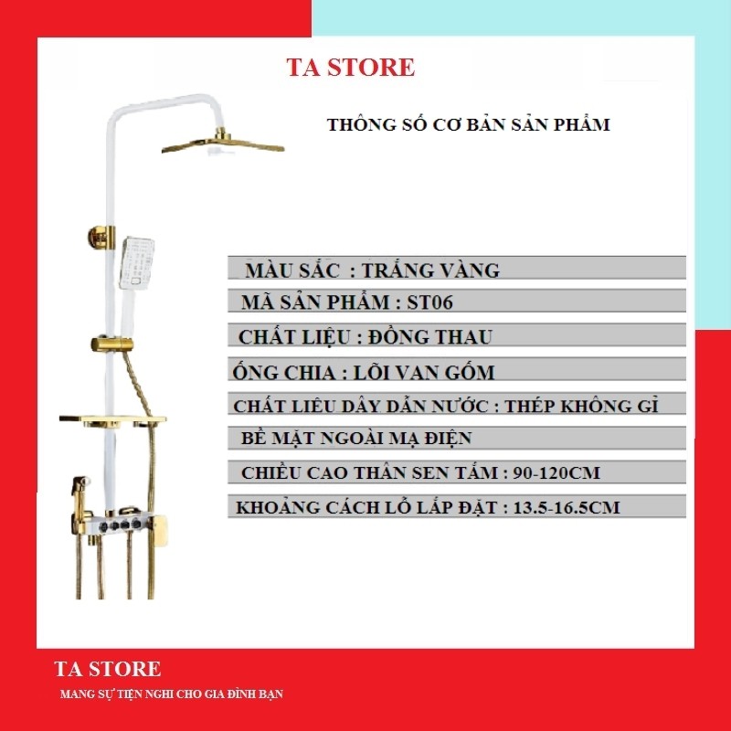 Sen Cây Vòi Tăng Áp Nóng Lạnh Kèm Vòi Xịt Vệ Sinh TATAMO Sen Tắm 4 Chức Năng Thiết Bị Nhà Tắm TA STORE ST06