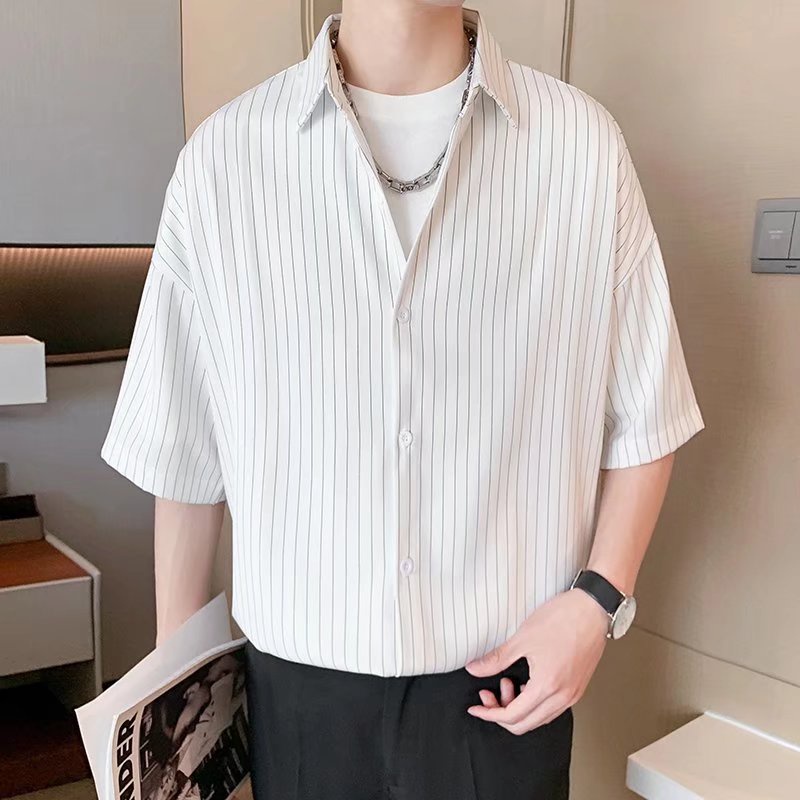 Slim Short Sleeve Anti Wrinkle Shirt Korean Summer Casual Casual Shirt For Men 2022
