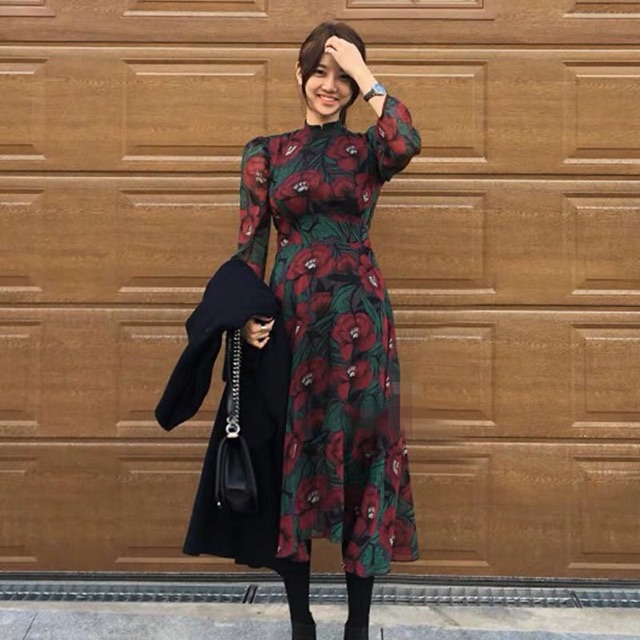 Váy voan hoa vintage