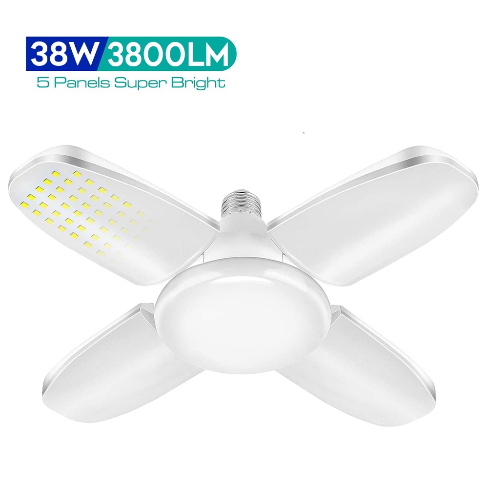 Bóng Đèn Led Cánh Hoa 38W Đèn 4 Cánh Điều Chỉnh Được Nhiều Tay Cầm/Psaes E27 Đèn Led Nhà Để Xe Livebecool