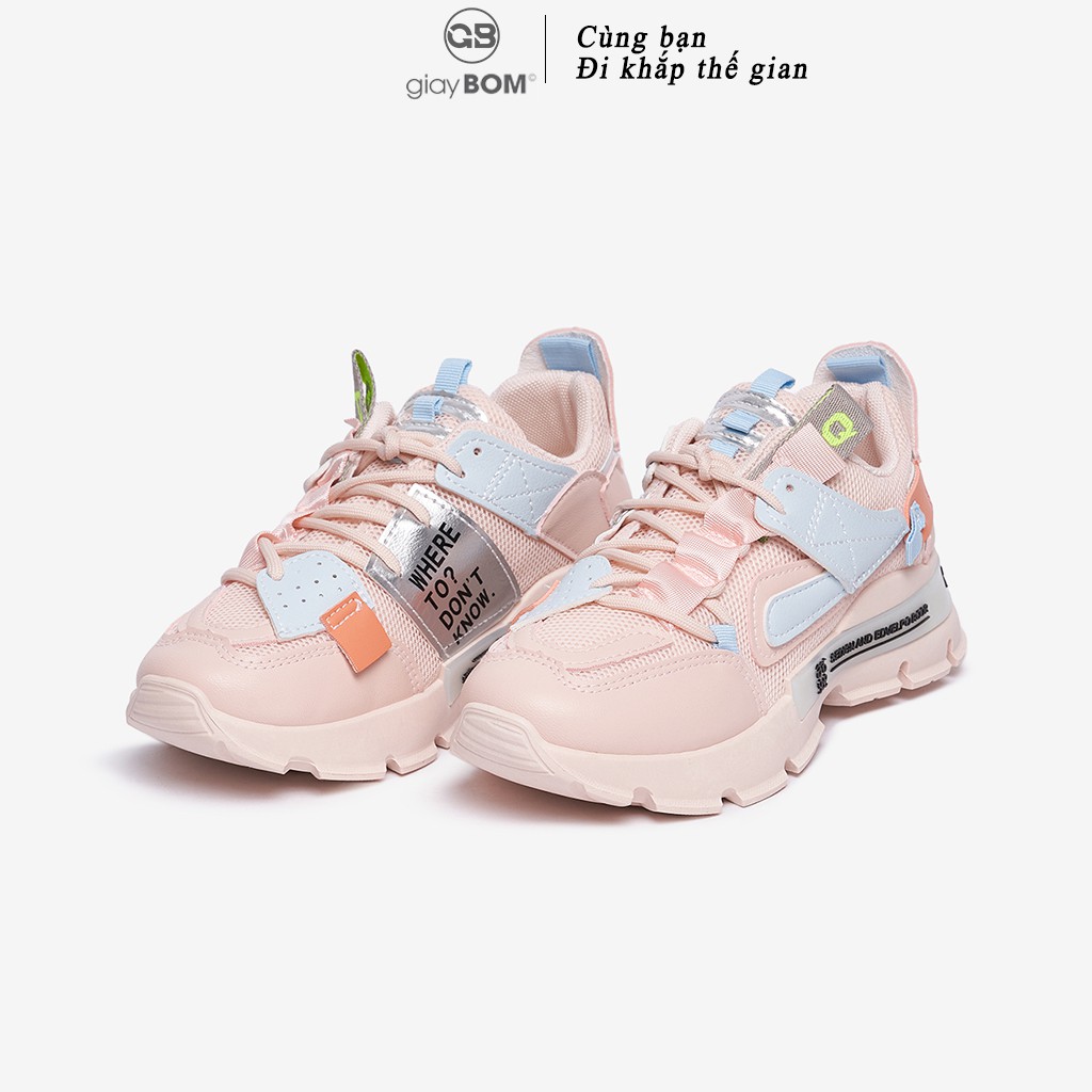 Giày Thể Thao Nữ giayBOM Warriors Thiết Kế Mới Đế Cao 3 cm B1078