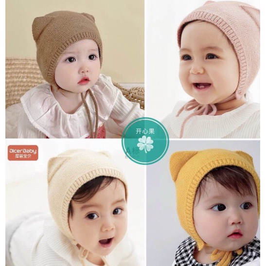 MŨ LEN TAI MÈO HÀN QUỐC CHO BÉ