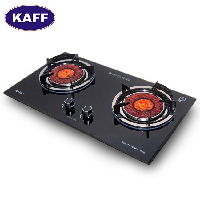 Bếp gas âm hồng ngoại Kaff KF-208i + Máy hút mùi nhà bếp cổ điển 7 tấc Kaff