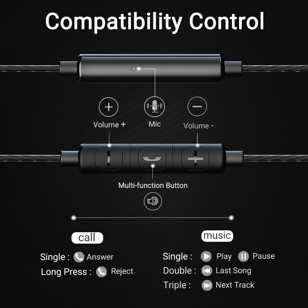 Tai nghe nhét tai âm thanh Hifi E6U đuôi cắm 3.5mm