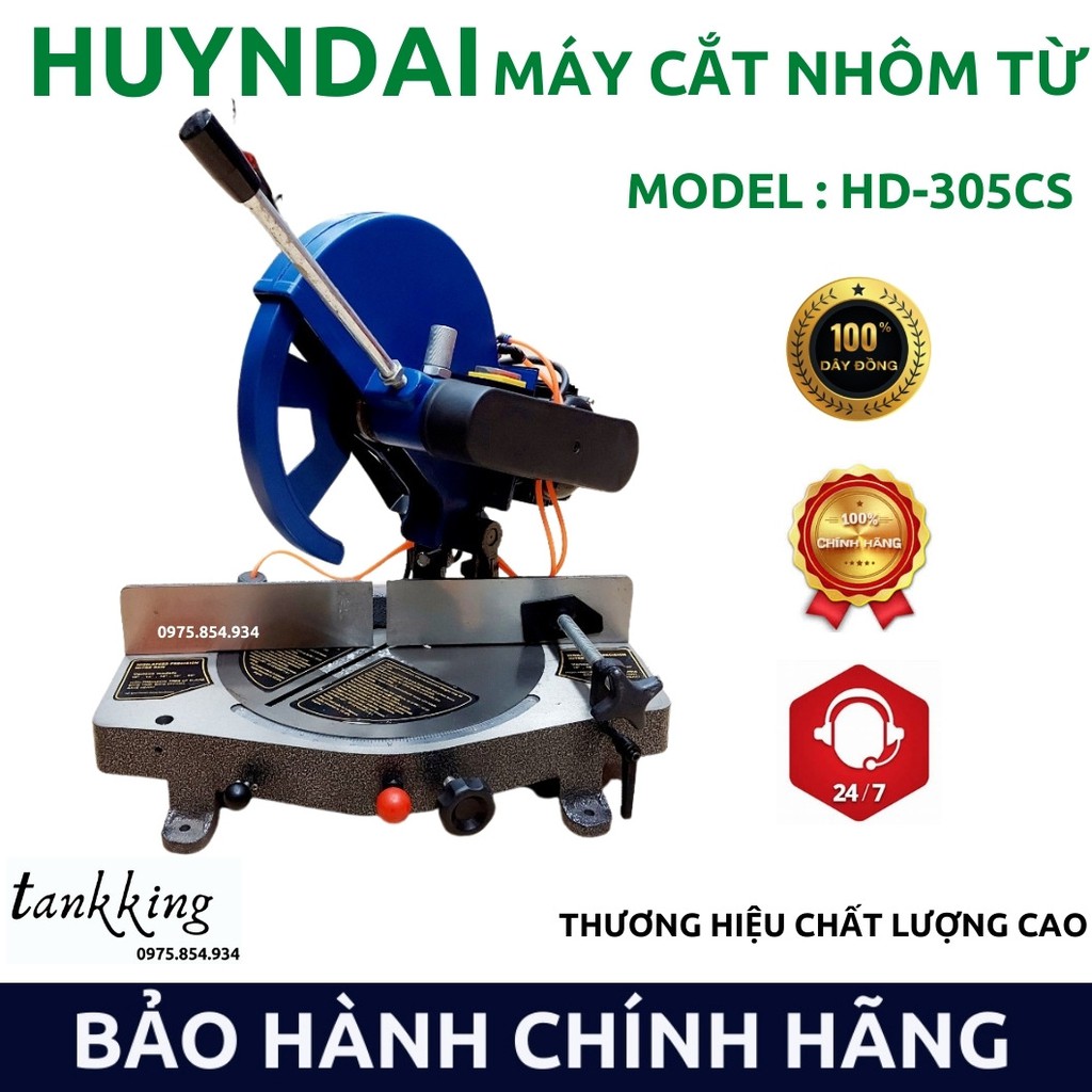 MÁY CẮT NHÔM HUYNDAI 305CS MÔ TƠ TỪ CÔNG SUẤT 2400W tặng kèm lưỡi cắt nhôm 950k 305/120r