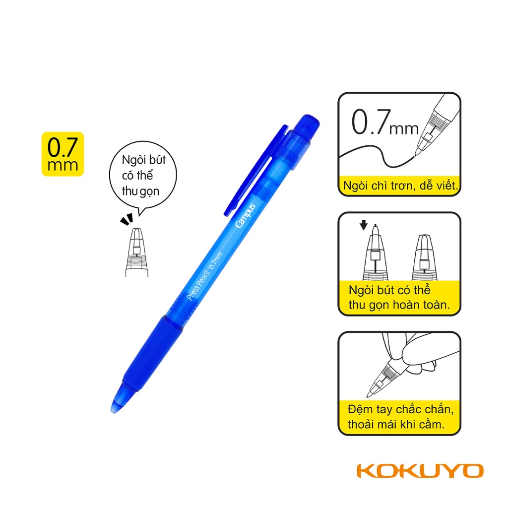 Bút Chì Bấm Campus Press Pencil 0.7mm Thương Hiệu Nhật