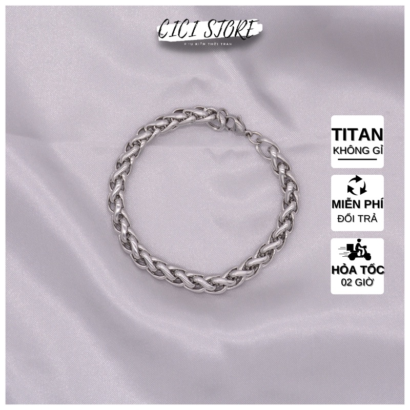 Vòng Đeo Tay Nam Thép Titan Không Gỉ Đơn Giản Keel Hàn Quốc