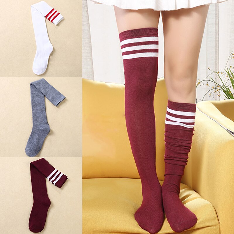 Sexy Stocking Over The Knee High Socks Women Striped Long Cotton Thigh Socks Ladies Stockings Warm Thigh High Socks For Girls