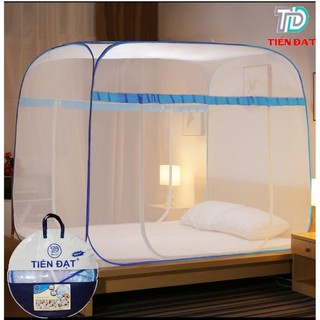 Màn chụp tự bung đỉnh vuông Cao Cấp. Mùng gấp đỉnh vuông trắng trơn - Giá Tận Xưởng - BH 18 tháng