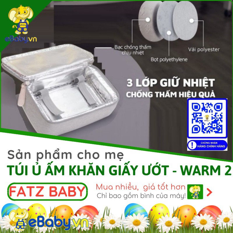 Túi ủ ấm khăn giấy ướt Fatzbaby Warm 2 – FB7000SL (220-240 V, 50/60 Hz, Công suất 10 W)